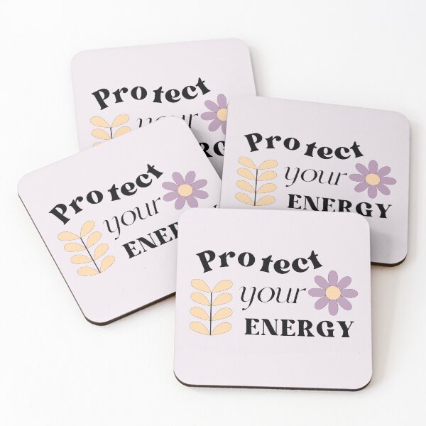 Item preview, Protect Your Energy | Aesthetic Daisy Floral Typography designed and sold by MiaBellaGirl.