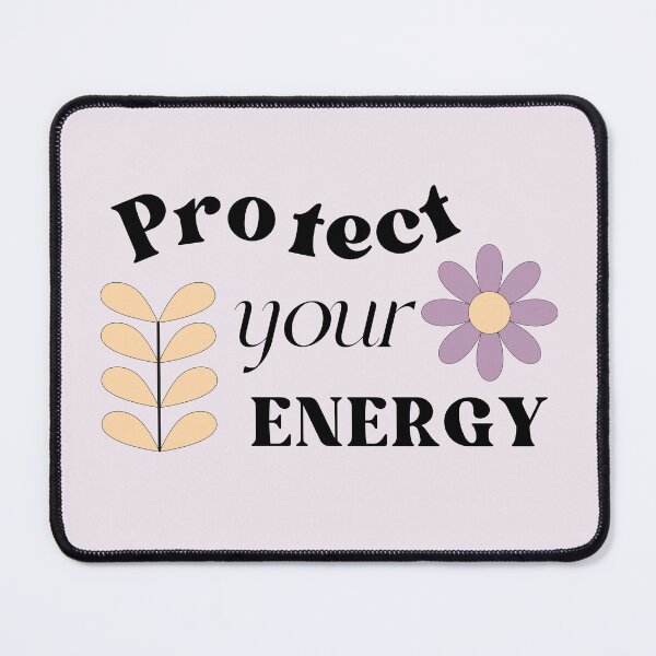 Item preview, Protect Your Energy | Aesthetic Daisy Floral Typography designed and sold by MiaBellaGirl.