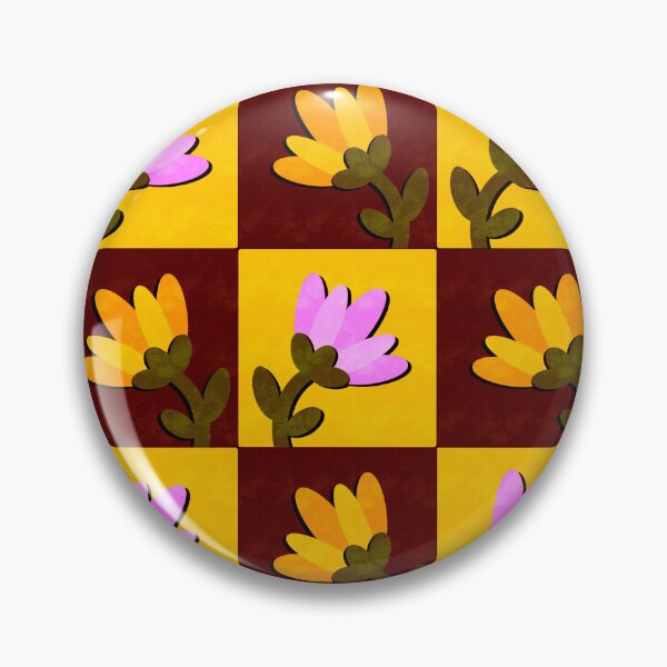 Item preview, Retro Floral Grid – Pink & Yellow Flower Sticker designed and sold by tviyluv.