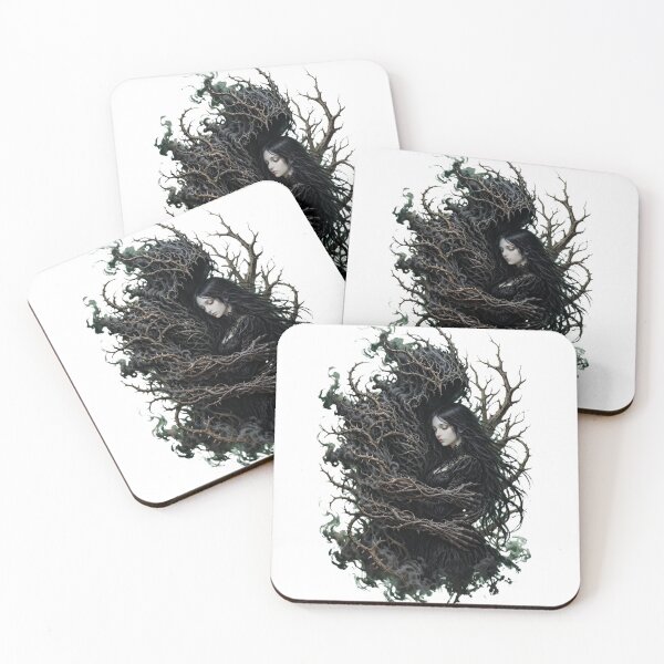 Item preview, Thorn Embrace Gothic Dark Forest Woman Tree Surreal Art designed and sold by  One City Two Children Studio.