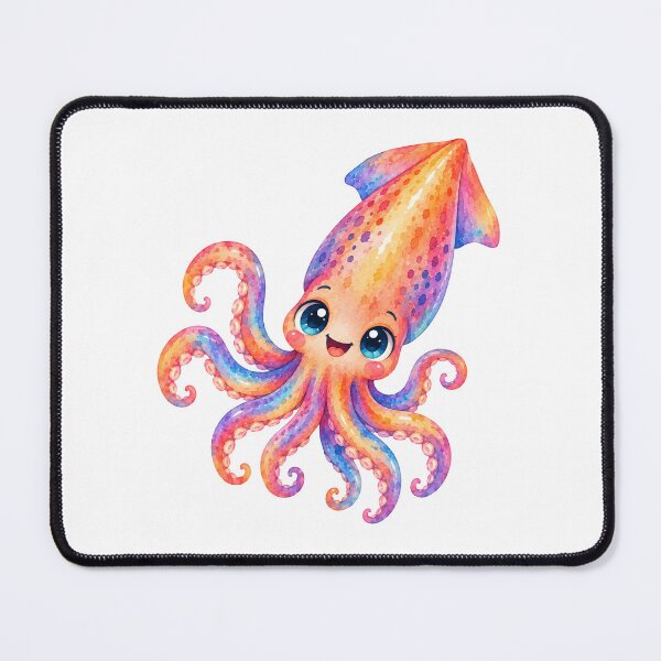 Item preview, watercolor pink squid designed and sold by trendspatterns.