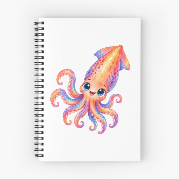 Item preview, watercolor pink squid designed and sold by trendspatterns.
