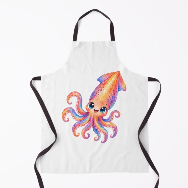 Item preview, watercolor pink squid designed and sold by trendspatterns.