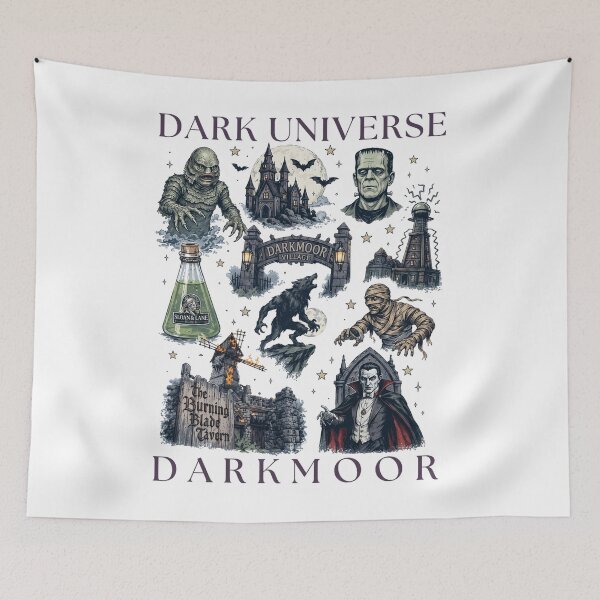 Item preview, Dark Universe Darkmoor Classic Horror Monsters Gothic Fan designed and sold by winterroseaa.
