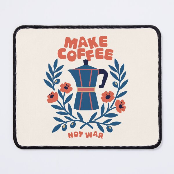 Item preview, Make Coffee Not War Moka Pot Floral Art designed and sold by LinaValearte.