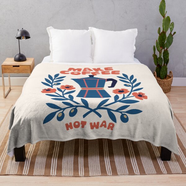Item preview, Make Coffee Not War Moka Pot Floral Art designed and sold by LinaValearte.