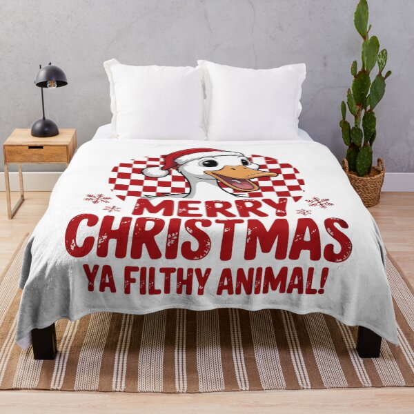 Item preview, Funny Duck Merry Christmas Ya Filthy Animal Graphic Art designed and sold by MerchPublic Studio.