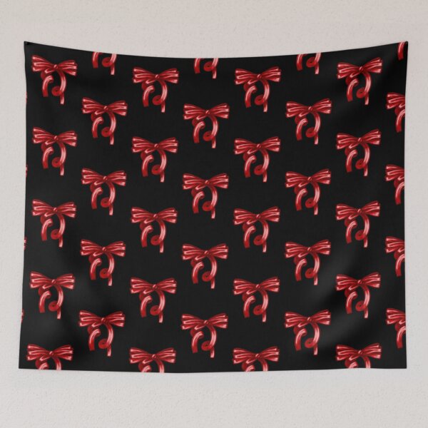 Item preview, Red Christmas Bow with Snowflakes Pattern designed and sold by vikko-art.
