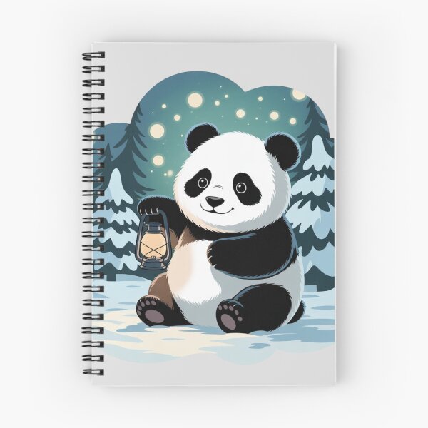 Item preview, Chubby panda cub sitting in snow holding a tiny lantern designed and sold by 123ks.