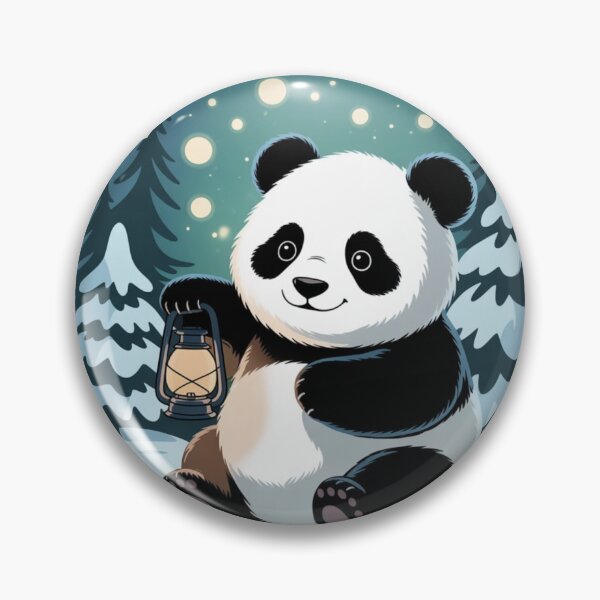 Item preview, Chubby panda cub sitting in snow holding a tiny lantern designed and sold by 123ks.