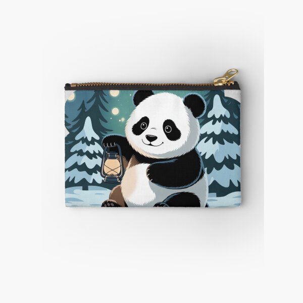 Item preview, Chubby panda cub sitting in snow holding a tiny lantern designed and sold by 123ks.