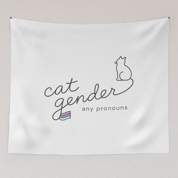 Item preview, Cat Gender Pronoun Flag Art Transgender Ally designed and sold by nortowelcomics.