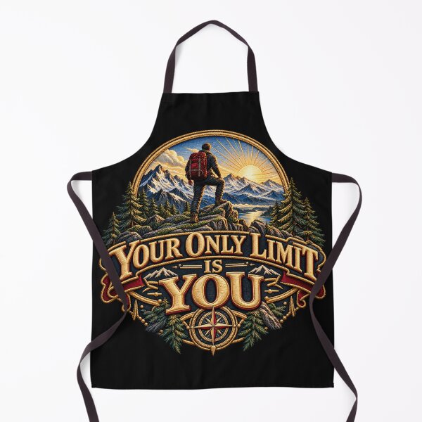 Item preview, Your Only Limit Is You Motivational Mountain Embroidery Design designed and sold by Emoji Emblems.