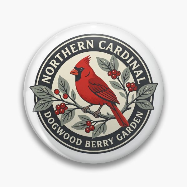Item preview, Northern Cardinal Dogwood Berry Garden Illustration designed and sold by shifumart.
