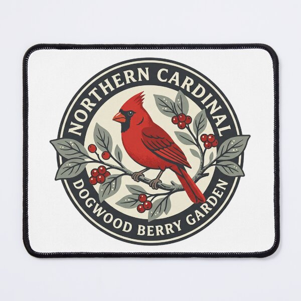 Item preview, Northern Cardinal Dogwood Berry Garden Illustration designed and sold by shifumart.
