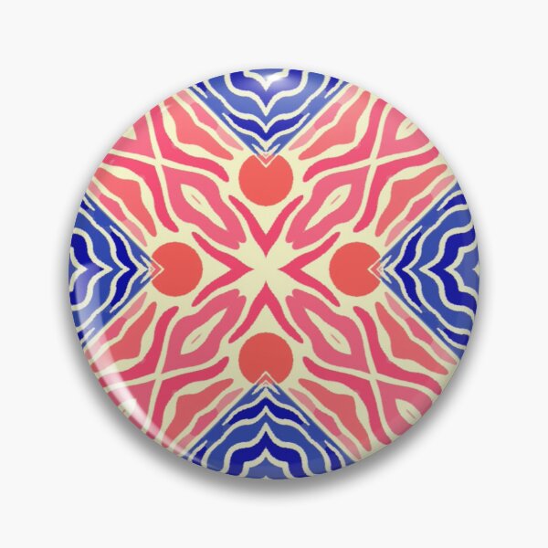 Item preview, Coral Coast Kaleidoscope - Retro Cobalt & Coral Geometric Pattern designed and sold by ECE Love.