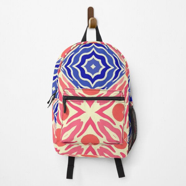Item preview, Coral Coast Kaleidoscope - Retro Cobalt & Coral Geometric Pattern designed and sold by ECE Love.