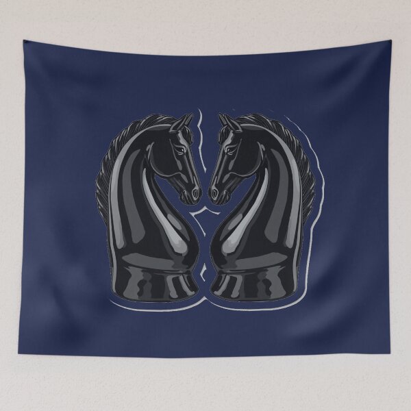 Item preview, Tribal Blue Chess Knights Art designed and sold by MargaretPolanco.
