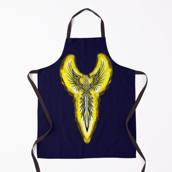 Item preview, Majestic Vertical Golden Phoenix with Flaming Sword Crest designed and sold by URSM.