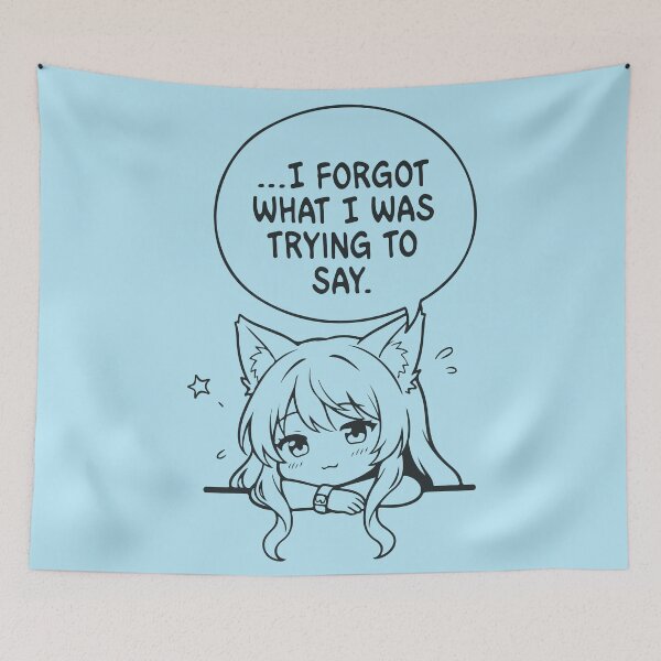 Item preview, I Forgot What I Was Trying To Say - Cute Anime Girl Manga Funny Quote designed and sold by grofith22.