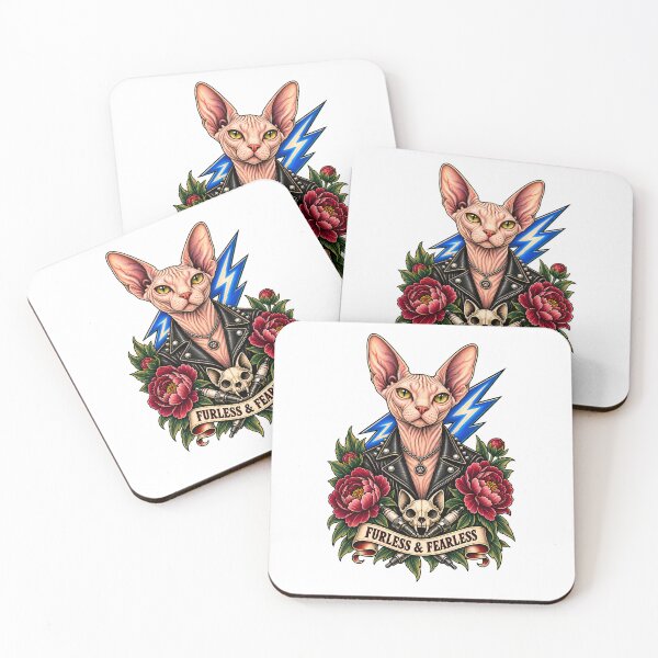 Item preview, Sphynx Biker Cat Furless and Fearless  designed and sold by Old's Cool Cat Studio.