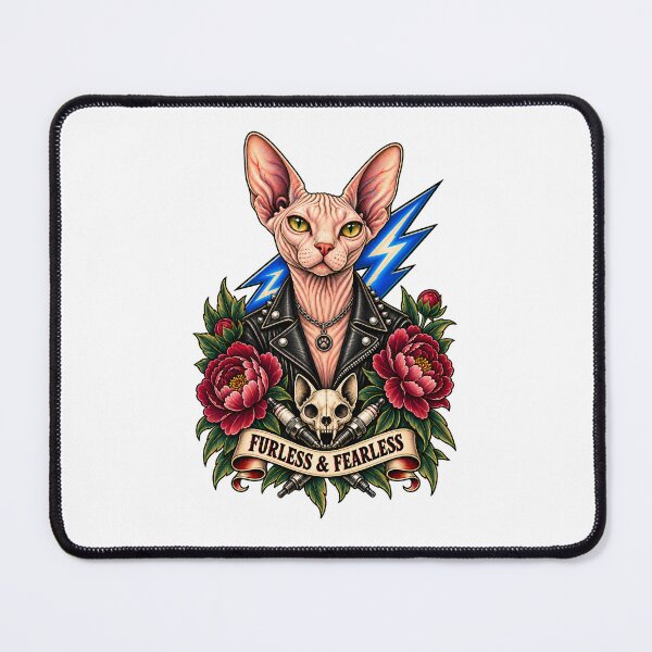 Item preview, Sphynx Biker Cat Furless and Fearless designed and sold by Old's Cool Cat Studio.