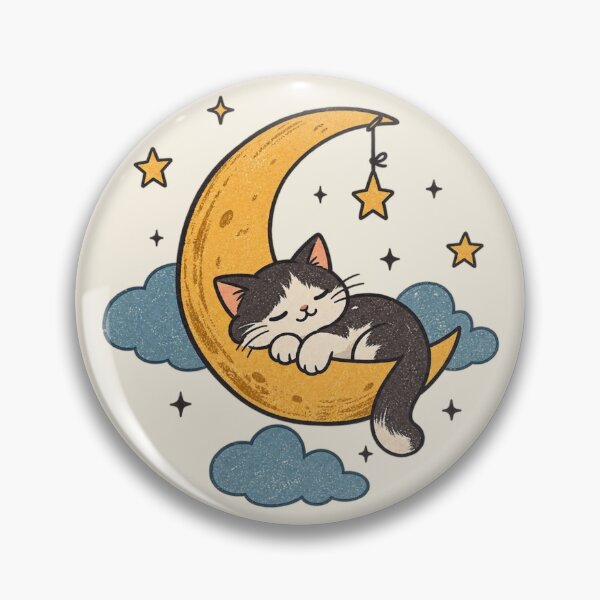 Item preview, Cozy Sleepy Cat on Crescent Moon – Cute Celestial Night Design designed and sold by Pransis_Diginer_26.