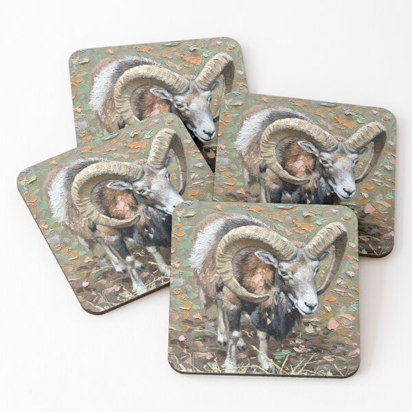 Item preview, A mouflon with imposing curved horns designed and sold by Nifashedji.