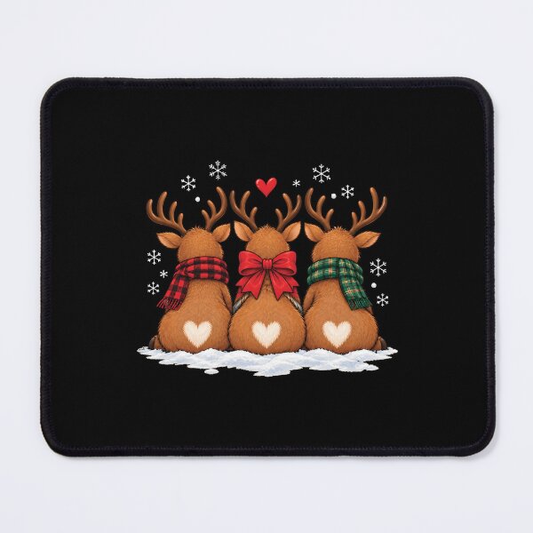 Item preview, Cute Christmas Reindeer Trio with Heart – Cozy Winter Holiday Reindeer designed and sold by MAPDDesigns.