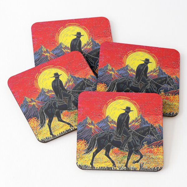 Item preview, Cowboy looking at mountains. designed and sold by pandaprintart.