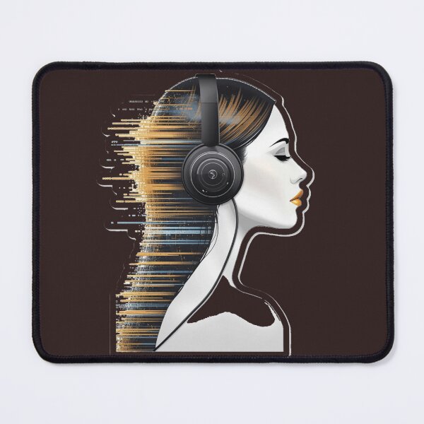 Item preview, Glitch Aesthetic Girl with Headphones designed and sold by MargaretPolanco.