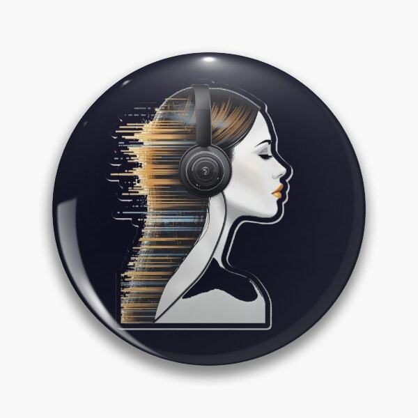 Item preview, Glitch Aesthetic Girl with Headphones designed and sold by MargaretPolanco.