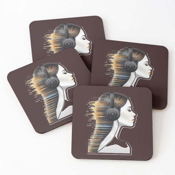 Item preview, Glitch Aesthetic Girl with Headphones designed and sold by MargaretPolanco.