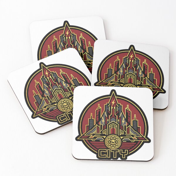 Item preview, Cyberpunk City All Seeing Eye Skyline Badge Sticker designed and sold by cannsuh.