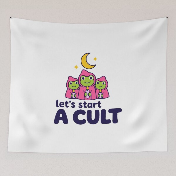 Item preview, Let's start a cult - funny cute candle frogs dark humor designed and sold by GagShots.