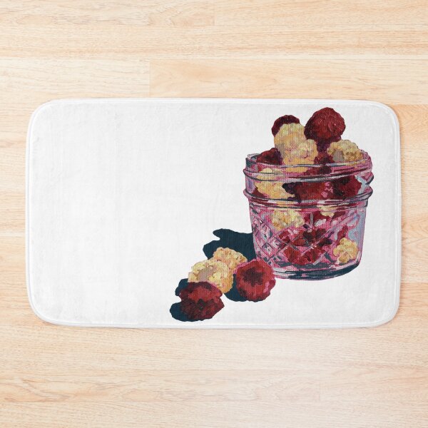 Item preview, Hand Painted Garden Raspberries in a glass jar designed and sold by KateIvesArt.