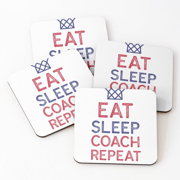Item preview, Eat Sleep Coach Repeat Basketball designed and sold by TheTeeLeague.