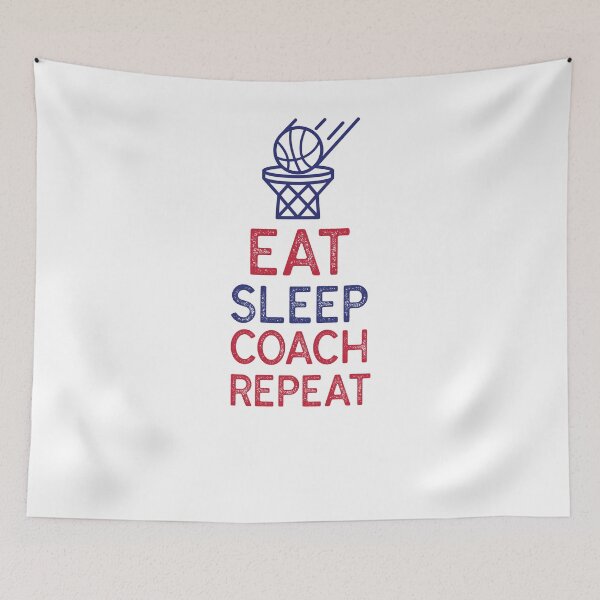 Item preview, Eat Sleep Coach Repeat Basketball designed and sold by TheTeeLeague.