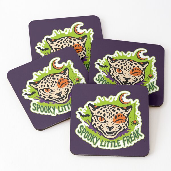 Item preview, Spooky Little Freak - Retro Lime Halloween Leopard designed and sold by TatyanaArt.