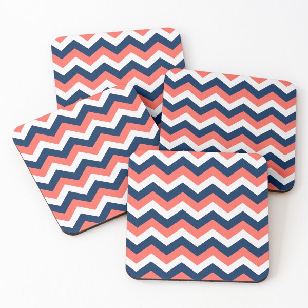 Item preview, Coral Navy Chevron Zigzag Stripe Pattern designed and sold by AIG - Andrei Ilie Graphics.