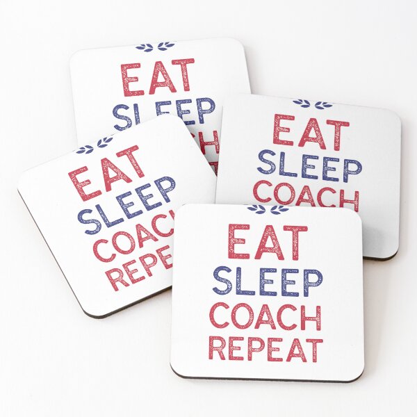 Item preview, Eat Sleep Coach Repeat Soccer designed and sold by TheTeeLeague.
