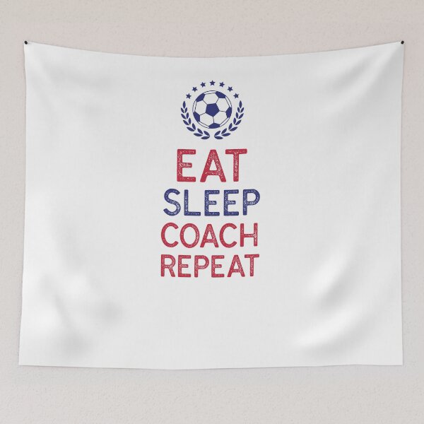 Item preview, Eat Sleep Coach Repeat Soccer designed and sold by TheTeeLeague.