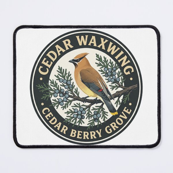Item preview, Cedar Waxwing Juniper Berry Cedar Tree Illustration designed and sold by shifumart.