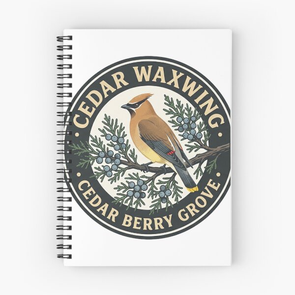 Item preview, Cedar Waxwing Juniper Berry Cedar Tree Illustration designed and sold by shifumart.