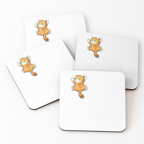 Item preview, Funny Orange Cat Climbing Wall Cute Cartoon Kitty Design designed and sold by anemiche.