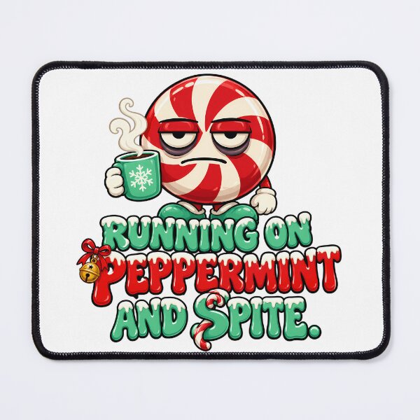 Item preview, Running On Peppermint And Spite Christmas designed and sold by WhimsyPeachCo.