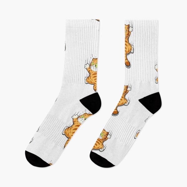 Item preview, Funny Orange Cat Climbing Wall Cute Cartoon Kitty Design designed and sold by anemiche.