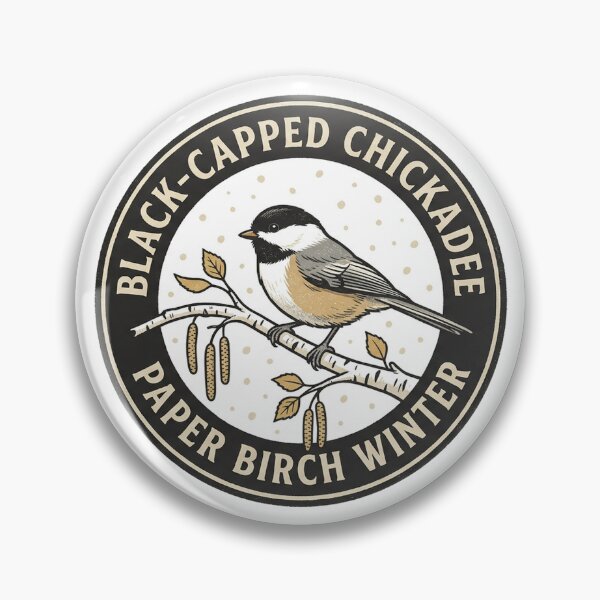 Item preview, Black-Capped Chickadee Paper Birch Winter Illustration designed and sold by shifumart.