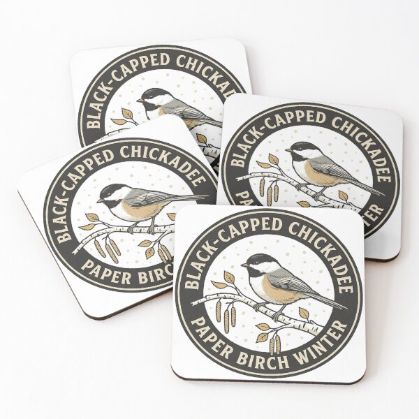 Item preview, Black-Capped Chickadee Paper Birch Winter Illustration designed and sold by shifumart.