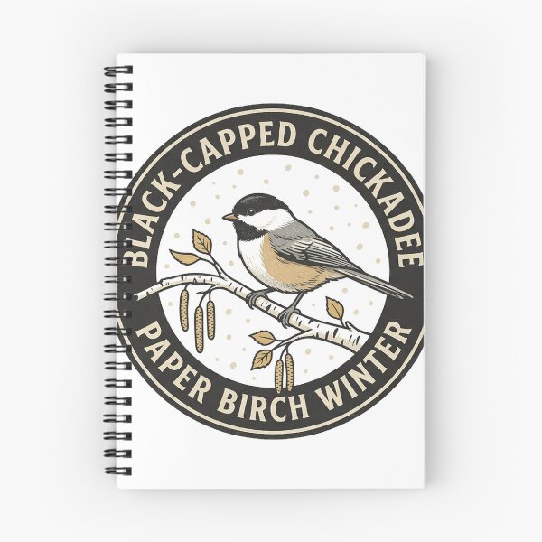 Item preview, Black-Capped Chickadee Paper Birch Winter Illustration designed and sold by shifumart.